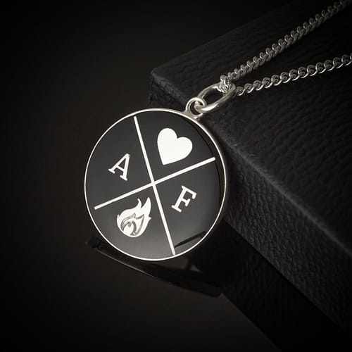 amor-fati-logo-silver-plated-and-enamelled-in-black-pendant-necklace